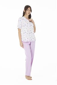 Pigiama in Cotone Manica Corta Pantalone Lungo