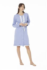 Camicia da Notte in Cotone Manica Lunga