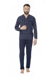 Pigiama in Cotone Giacca Aperta Manica Lunga Pantalone Lungo in Scatola