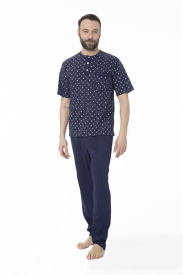 Pigiama in Cotone Manica Corta Pantalone Lungo