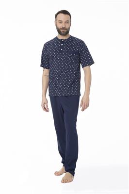 Pigiama in Cotone Manica Corta Pantalone Lungo