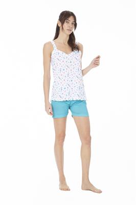 Pigiama in Cotone con Bretella e Pantalone Corto