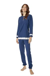 Pigiama in Interlock Smerigliato con Pizzo