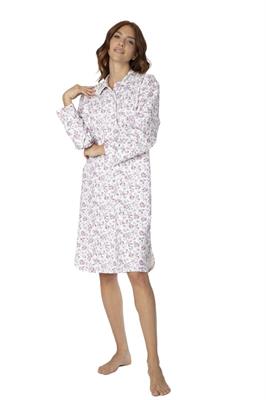 Camicia da Notte in Felpa Serafino con Collo