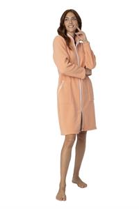 Vestaglia in Pile Operato con Zip e Colletto alla Coreana