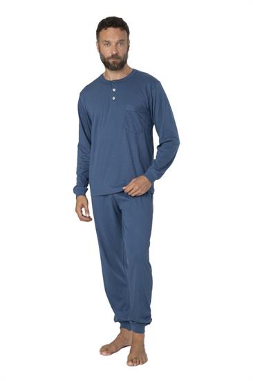 Pigiama in Interlock Serafino a Tinta Unita