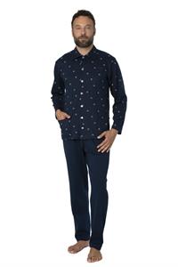 Pigiama in Interlock Aperto con Collo e Tasche