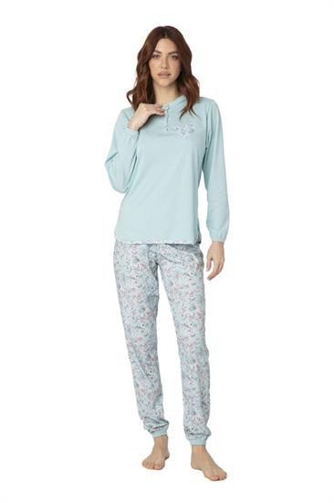 Pigiama in Cotone Manica Lunga Pantalone Lungo