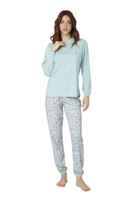 Pigiama in Cotone Manica Lunga Pantalone Lungo