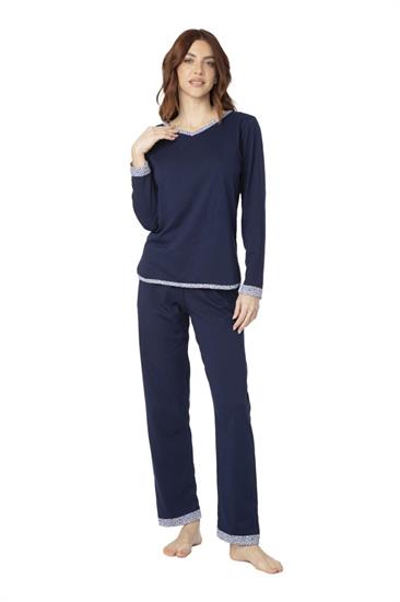 Pigiama in Cotone Manica Lunga Pantalone Lungo con Tasche