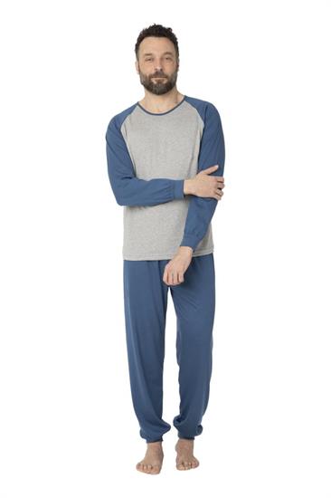 Pigiama in Cotone Manica Lunga Raglan Pantalone Lungo