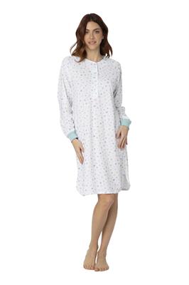 Camicia da Notte in  Cotone Manica Lunga