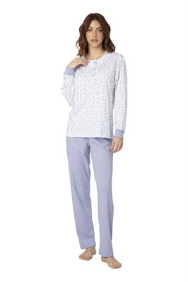 Pigiama in Cotone Manica Lunga Pantalone Lungo