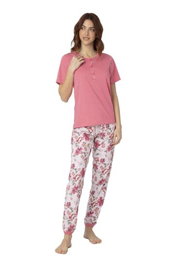 Pigiama Donna in Cotone Mezza Manica e Pantalone Lungo