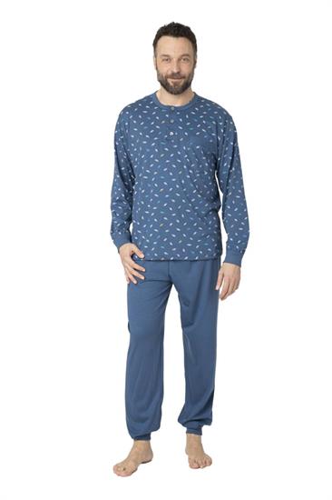 Pigiama in Cotone Manica Lunga Pantalone Lungo