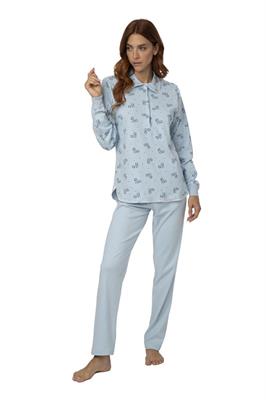 Pigiama Interlock Smerigliato con Colletto