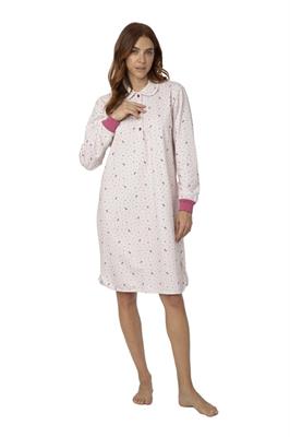 Camicia da Notte in Felpa Serafino con Collo