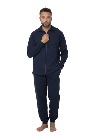 Tuta in Felpa Aperta con Zip e Pantalone con Tasche