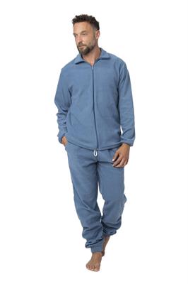 Tuta in Pile Aperta con Zip e Pantalone con Tasche